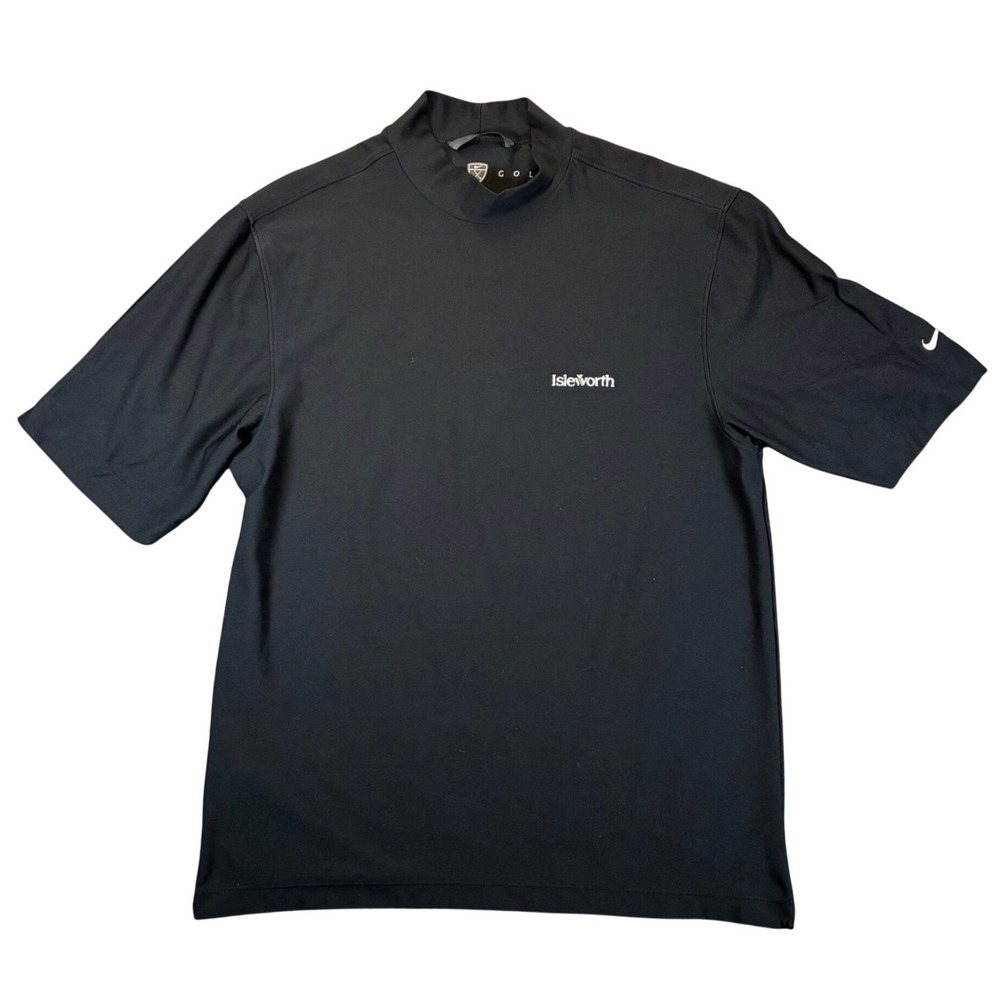 Nike Golf Isleworth Mock Neck Short Sleeve Shirt Black Mens Size Small